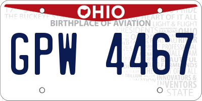 OH license plate GPW4467