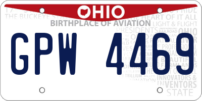 OH license plate GPW4469