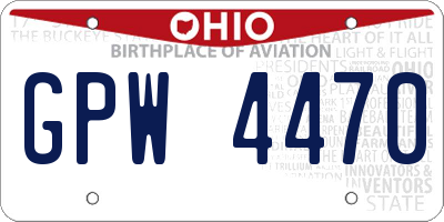 OH license plate GPW4470