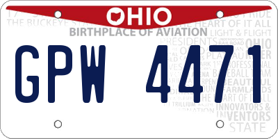 OH license plate GPW4471