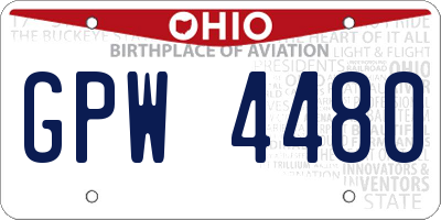 OH license plate GPW4480