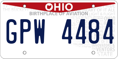 OH license plate GPW4484