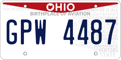 OH license plate GPW4487