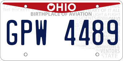 OH license plate GPW4489