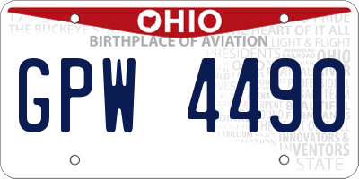OH license plate GPW4490