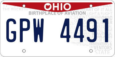 OH license plate GPW4491