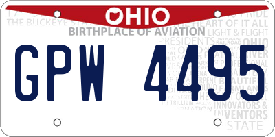 OH license plate GPW4495