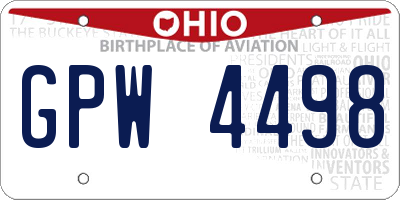 OH license plate GPW4498