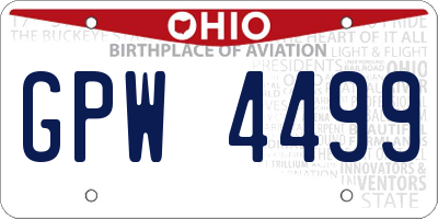 OH license plate GPW4499
