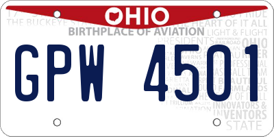 OH license plate GPW4501