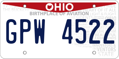 OH license plate GPW4522