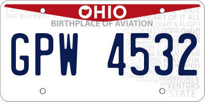 OH license plate GPW4532