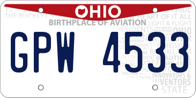 OH license plate GPW4533