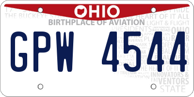 OH license plate GPW4544