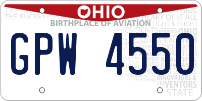 OH license plate GPW4550