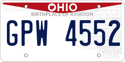 OH license plate GPW4552