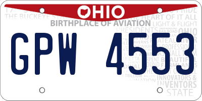 OH license plate GPW4553