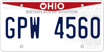 OH license plate GPW4560