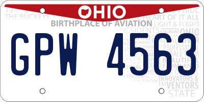 OH license plate GPW4563
