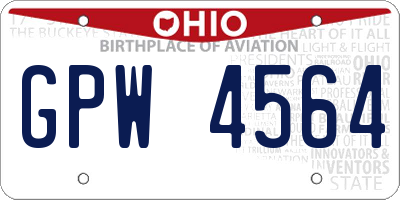OH license plate GPW4564