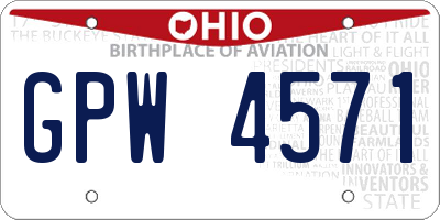 OH license plate GPW4571