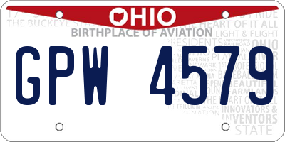 OH license plate GPW4579