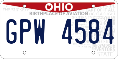 OH license plate GPW4584