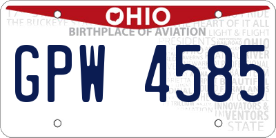 OH license plate GPW4585