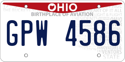 OH license plate GPW4586