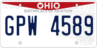 OH license plate GPW4589