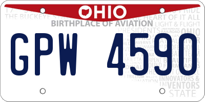OH license plate GPW4590