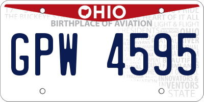 OH license plate GPW4595