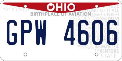 OH license plate GPW4606