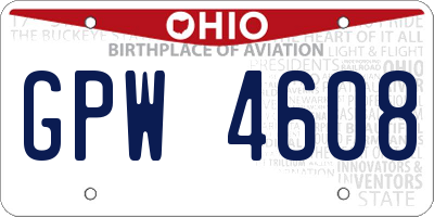 OH license plate GPW4608
