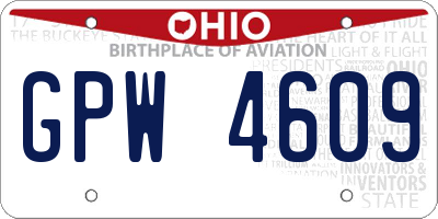 OH license plate GPW4609