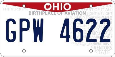 OH license plate GPW4622