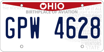 OH license plate GPW4628