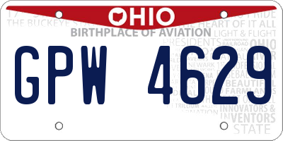 OH license plate GPW4629