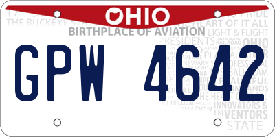 OH license plate GPW4642
