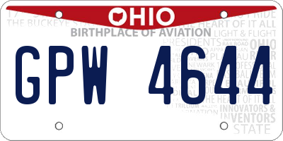 OH license plate GPW4644