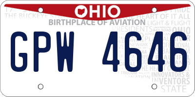 OH license plate GPW4646