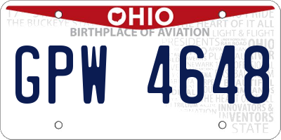 OH license plate GPW4648