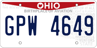 OH license plate GPW4649