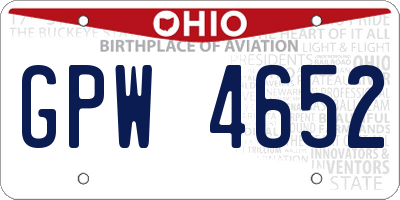 OH license plate GPW4652