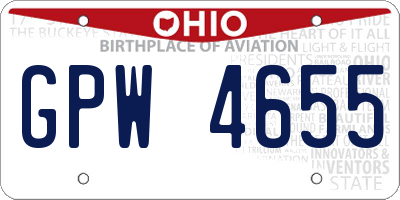 OH license plate GPW4655
