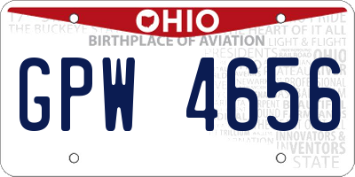 OH license plate GPW4656