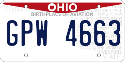 OH license plate GPW4663
