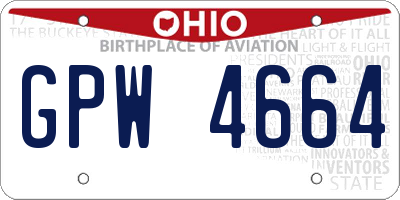 OH license plate GPW4664