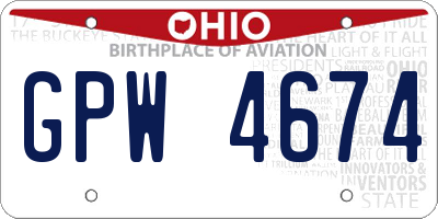 OH license plate GPW4674