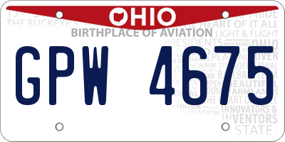 OH license plate GPW4675